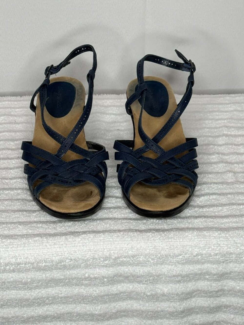 Easy Street Women's Jackson Heeled Sandal Navy Blue